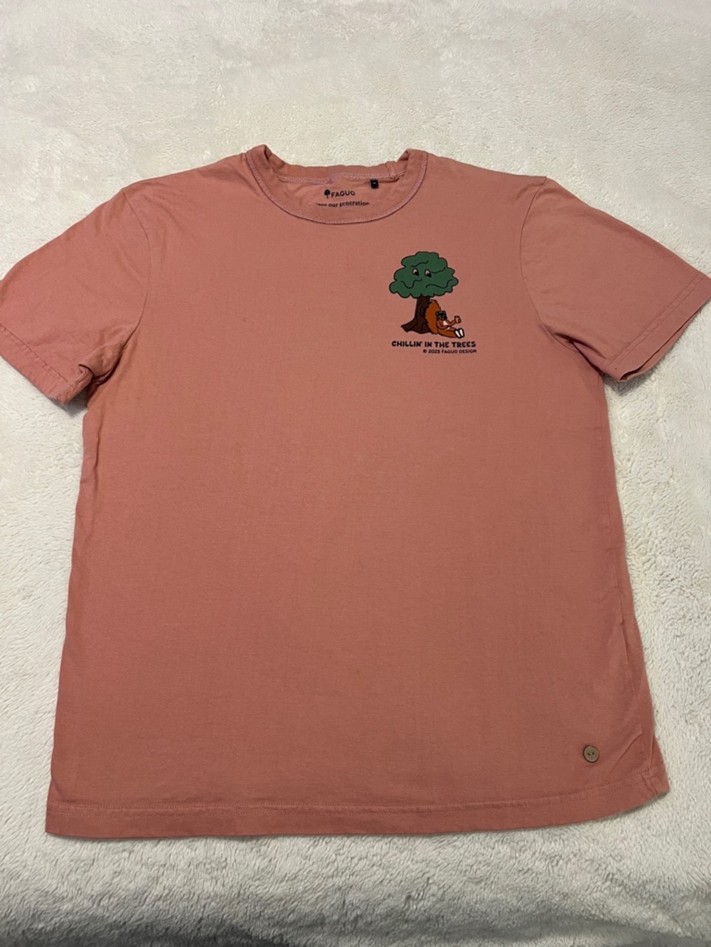 Faguo Relaxed Fit Graphic T‑Shirt - "Chillin' in the Trees" Men’s Medium